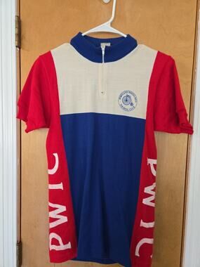 Vintage Santini Portland Wheelman Touring Wool Cycling Jersey Mens 2 Bike Italy